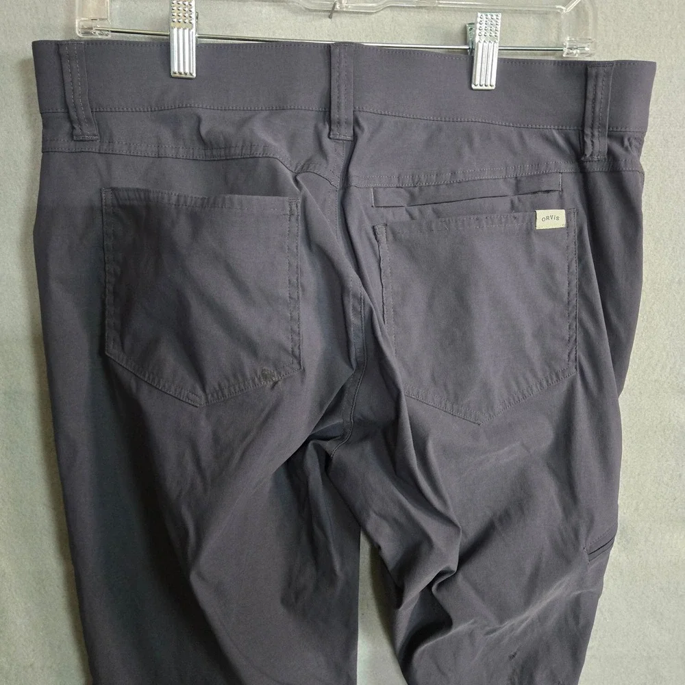 Orvis Hiking Pants Charcoal Grey Water Repellent Tech Utility Cargo Slacks 32x30